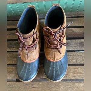 Sorel women’s Black and Tan Rain Boots